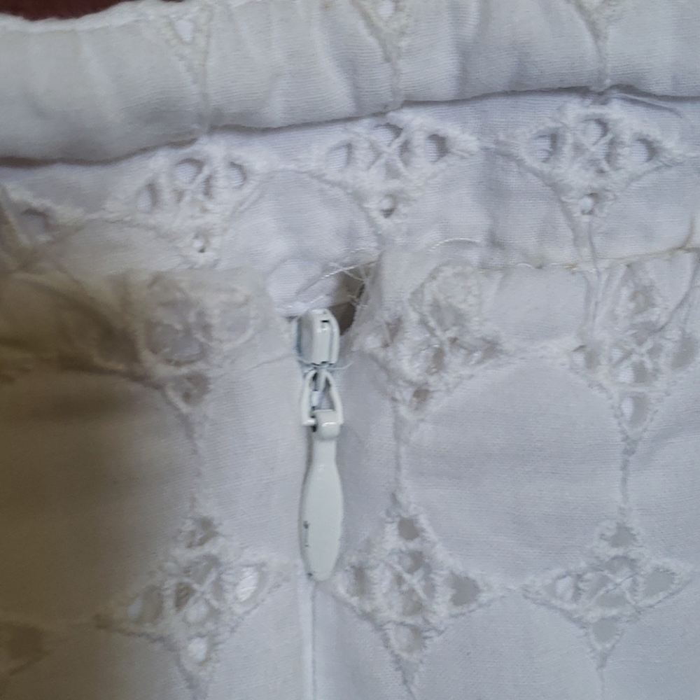 Banana Republic White Eyelet Strapless Dress SZ 0 - Picture 4 of 15